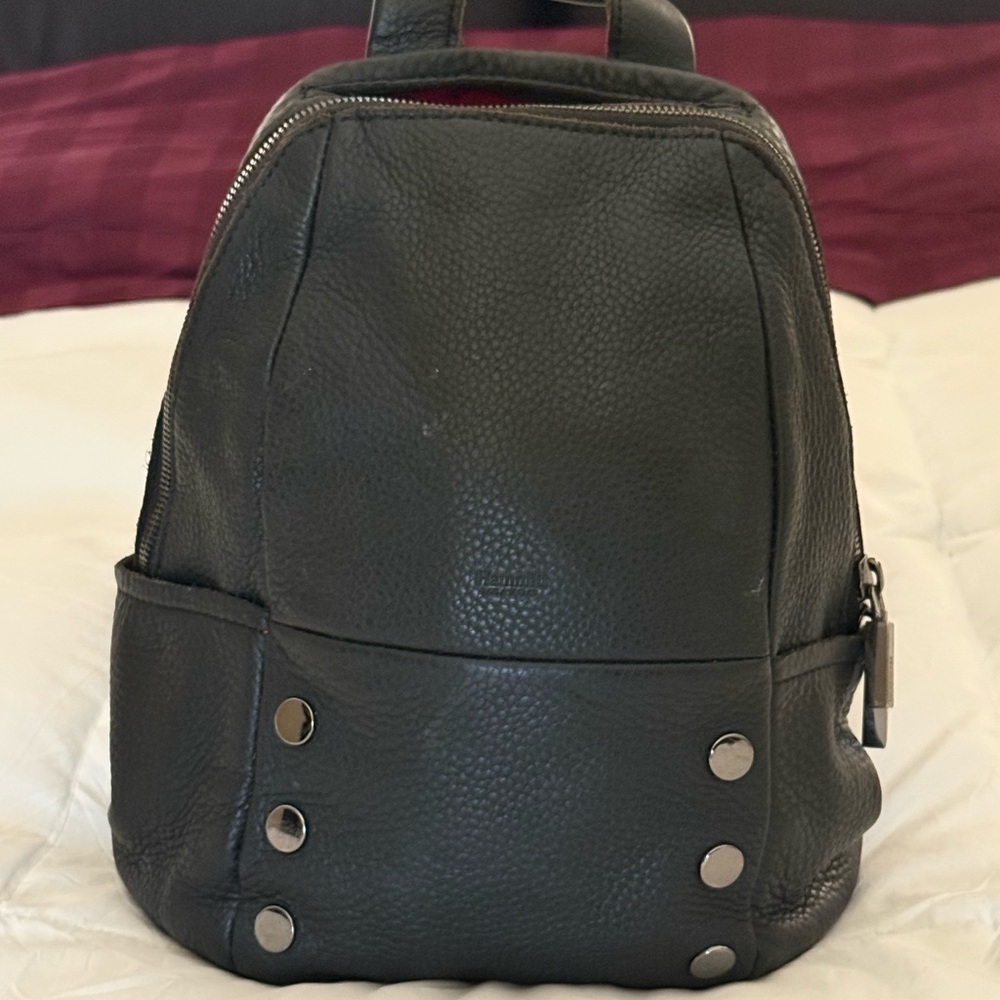 Hammitt Textured Black/Gunmetal Backpack Purse Hunter Med Handbag